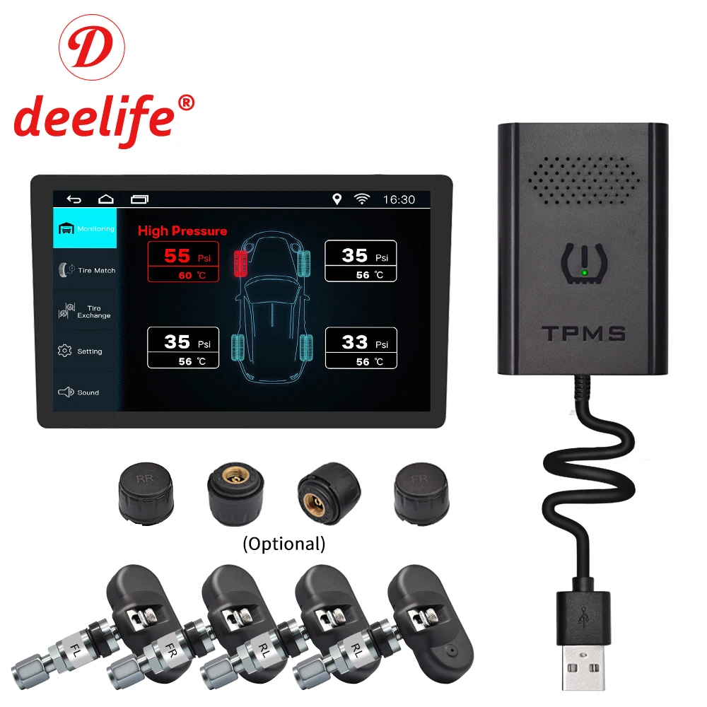 Comprar Deelife TPMS Android USB de Monitor de presión sistema ANDROID Car DVD Radio GPS navegación reproductor Multimedia TICs de Sensor