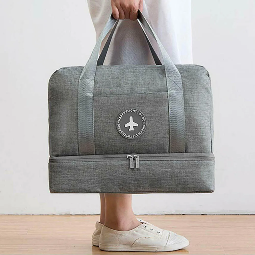 Светло-серый Faroot унисекс портативный дорожный прочный водонепроницаемый Oford Обувь Сумки Водонепроницаемый влажный/сухой разделения тренажерный зал плавание спортивная сумка - Цвет: Светло-серый
