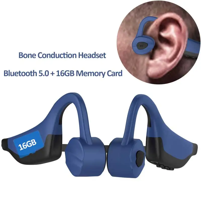 Bone Conduction Headphones Bluetooth 5.0 Wireless Not In Ear Headset