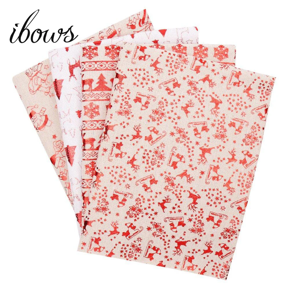 

IBOWS 45*150cm Vintage Burlap Jute Fabric Linen Xmas Santa Claus for Christmas Party Home Decoration DIY Bags Crafts Accessories