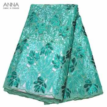 

Anna latest nigerian african sequin lace organza fabric 2020 high quality laces embroidery fabrics hollow out design for sewing