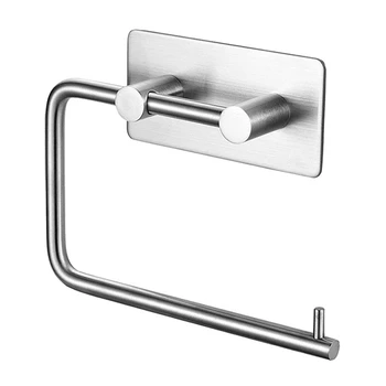 

304 Stainless Steel Paper Towel Rack Simple Punch-free Towel Rack For Household Bathroom Home Improvement
