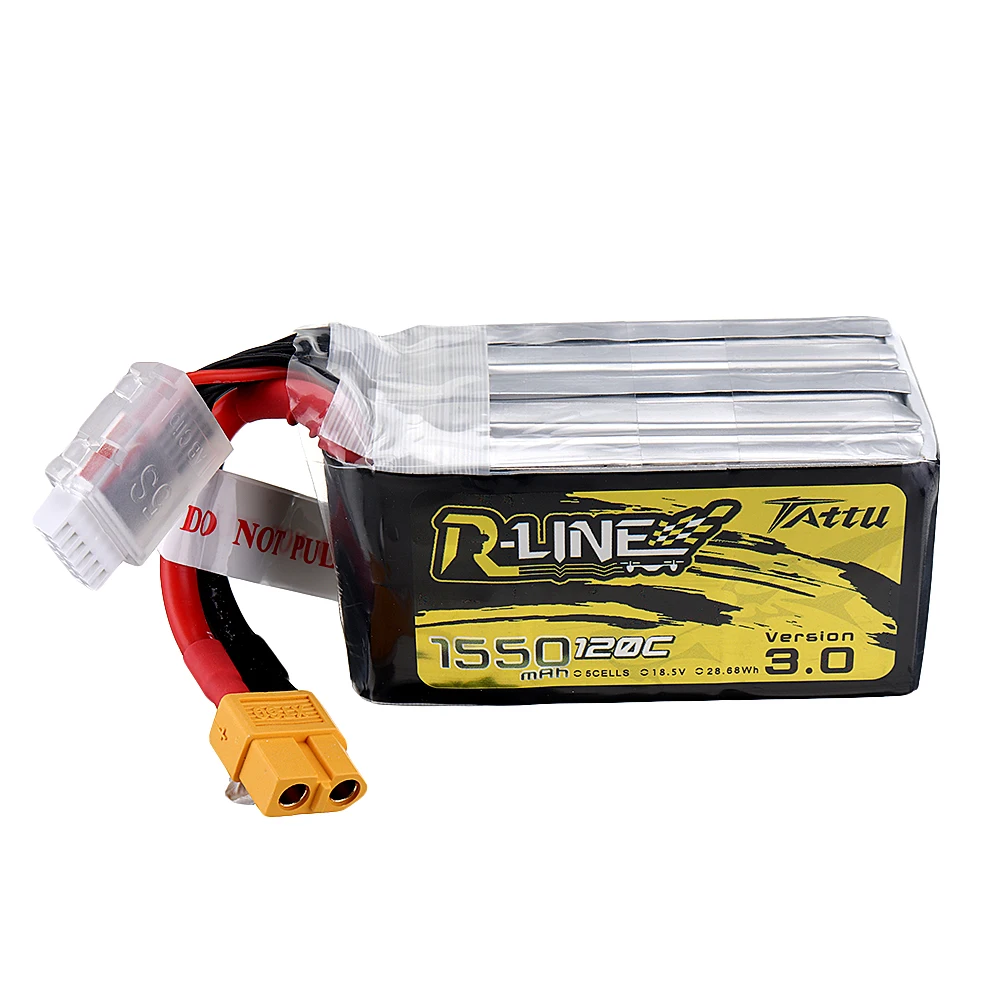 

TATTU R-Line V3.0 18.5V 1550mAh 120C 5S Lipo Battery XT60 Plug for Eachine Wizard TS215 Drone FPV Drone RC Quadcopter