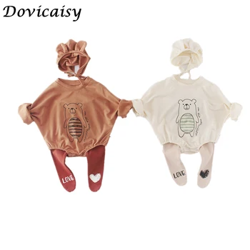 

2020 Spring Baby Girl Bodysuits New cartooLong-sleeved bear Baby Baby Climbing Clothes Bodysuit Navy Wind Twins Clothing