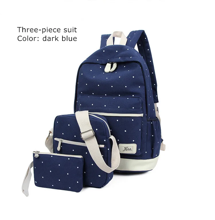 dark blue Горячая Распродажа, водонепроницаемый холщовый рюкзак для женщин, много карманов, рюкзаки для путешествий, женская школьная сумка для девочек-подростков, книга Mochilas - Цвет: dark blue