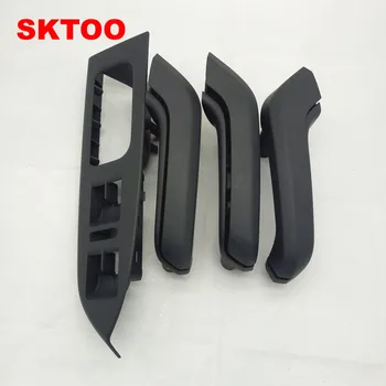 

SKTOO 7 PCS for Volkswagen vw Touran door handle frame Inner Armrest Interior Door Grab Handle Cover window Switch Bezel