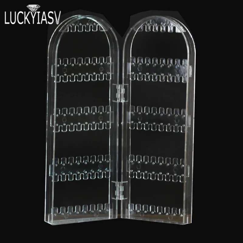 2C-120 holes 120/180/240/360 отверстия Пластик Прозрачные Серьги Шпильки Дисплей стойки складной Экран, серьги, ювелирное изделие, Дисплей стенд держатель ящик для хранения - Цвет: 2C-120 holes