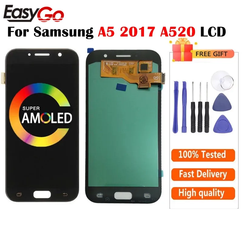 AMOLED для Samsung A5 2017 дисплей A520F стандартный ЖК-экран + дигитайзер сенсорного экрана в