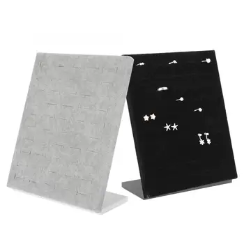 

50 Slots L Type Flannel Wall Jewelry Display Organizer Rack Rings Earrings Stand Holder Storage Organizer Rack for Home Gifts