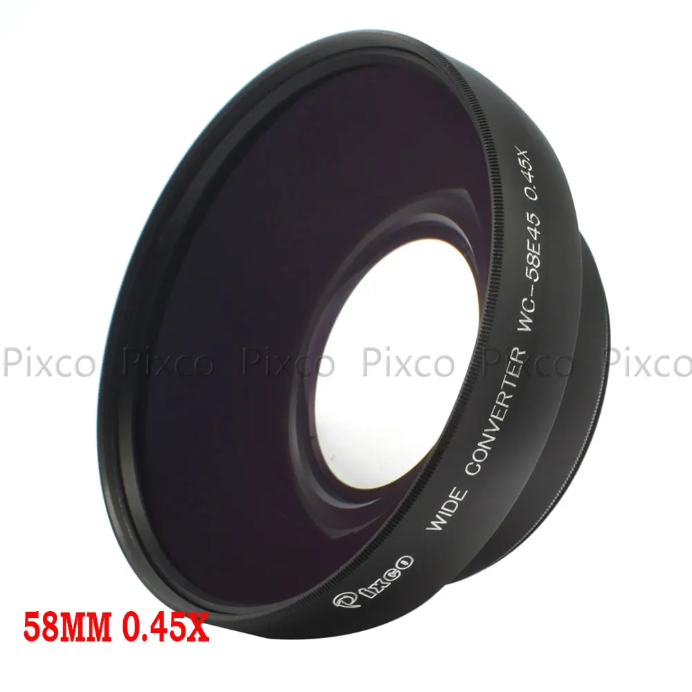 Professional 58mm 0.45X Wide Angle Lens with Macro Black For Canon Nikon Sony