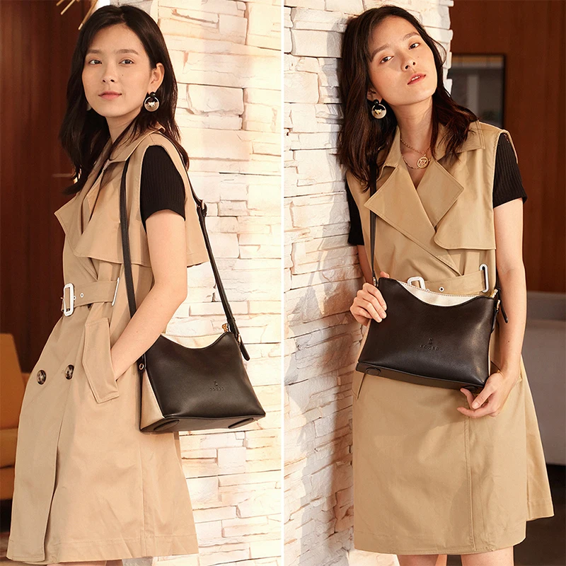 Женская сумка через плечо FOXER черная Кроссбоди из коровьей кожи 2019|bag ladies|women shoulder