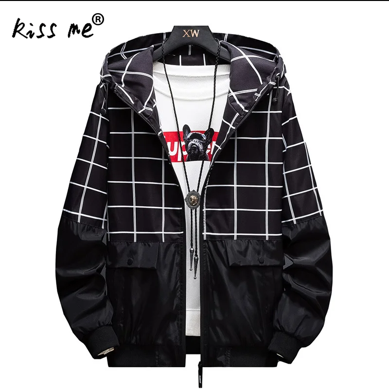 

Plus Size Men Jacket Long Sleeve Zipper Outwear Hooded Jackets 2019 New Spring And Autumn Sports Suit For Male With Siamese Cap