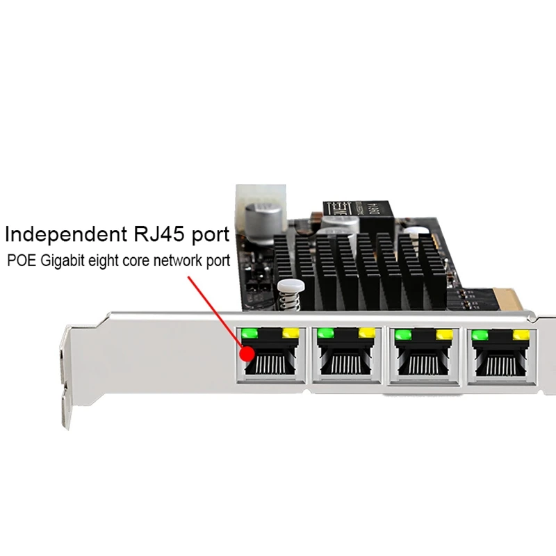 4 порта PCI-E 4X гигабитная сетевая карта POE Lan интерфейсная карта Quad RJ45 порты 10/100/1000 Мбит/с для Intel350