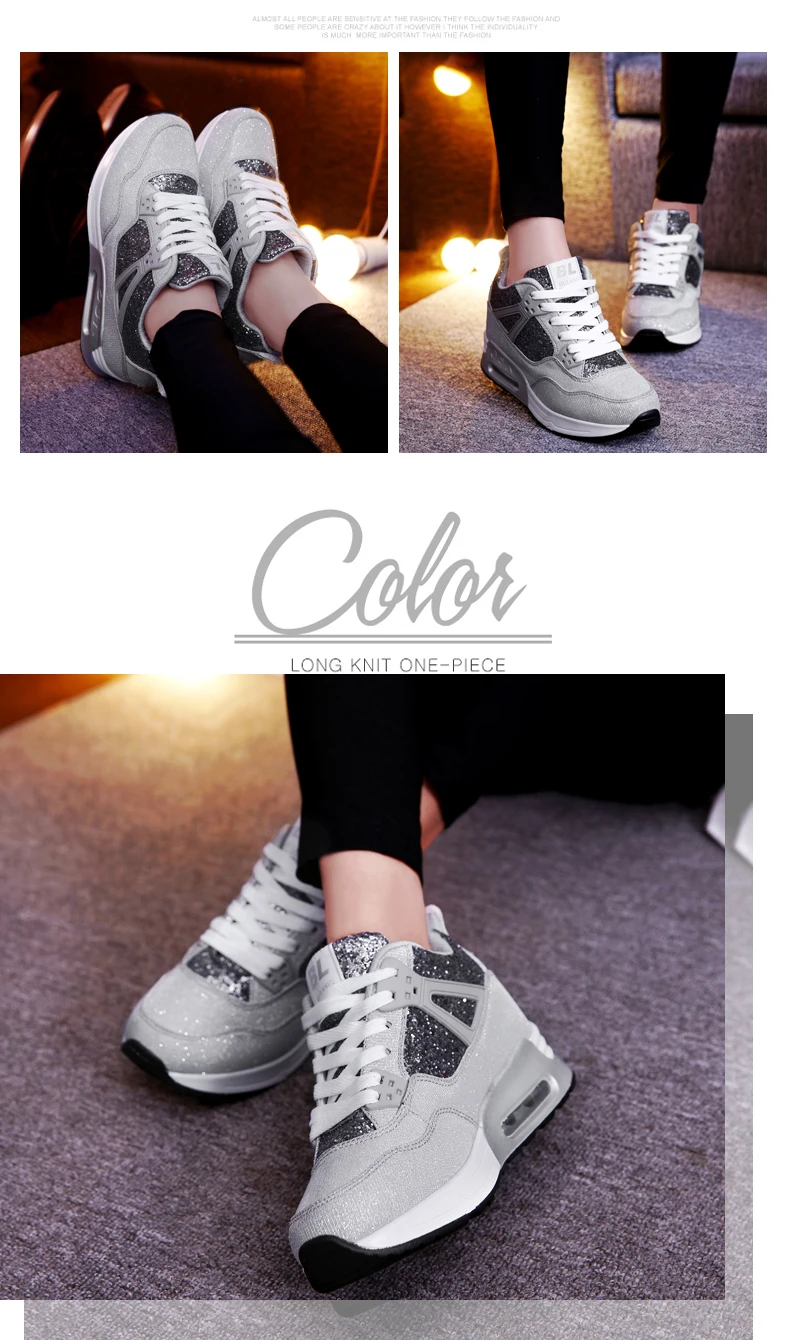 2020 Women Glitter Plateform Sneakers Bling High Top Women Vulcanized Shoes (6)