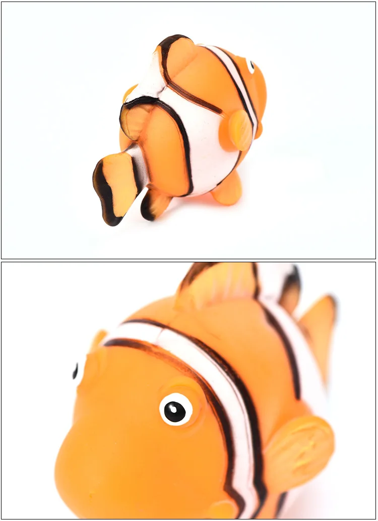 Model Ocean Animal Toys Cartoon Soft Silcone Tropical Fish Small Goldfish Model Toy Clown Fish Model