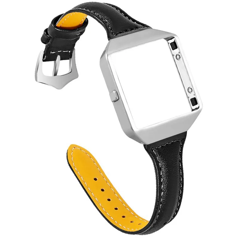 OULUCCI кожаный ремешок для часов Ремешок для Fitbit Blaze Смарт-часы - Цвет: black