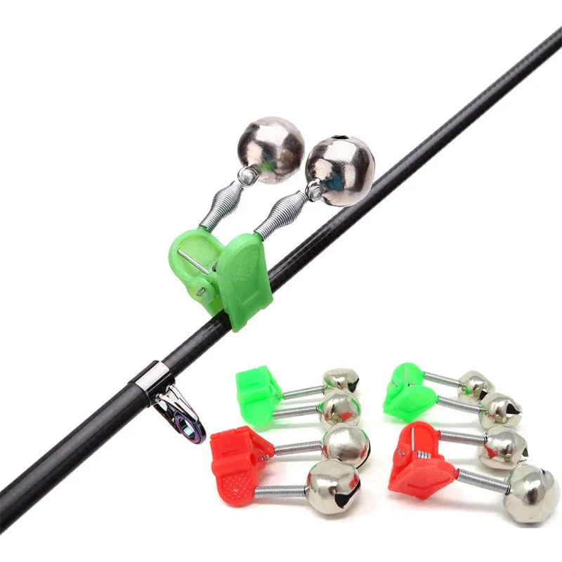 5PCS Fishing Rod Alarm Dual Alert Bells Ring Bite Accessory on Green Red | Спорт и развлечения