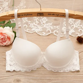 

2020 Sexy Lingerie Push Up bra Top sexy underwire Brassiere chest lace bra student small chest bra 32 34 36 A B t shirt girl bra