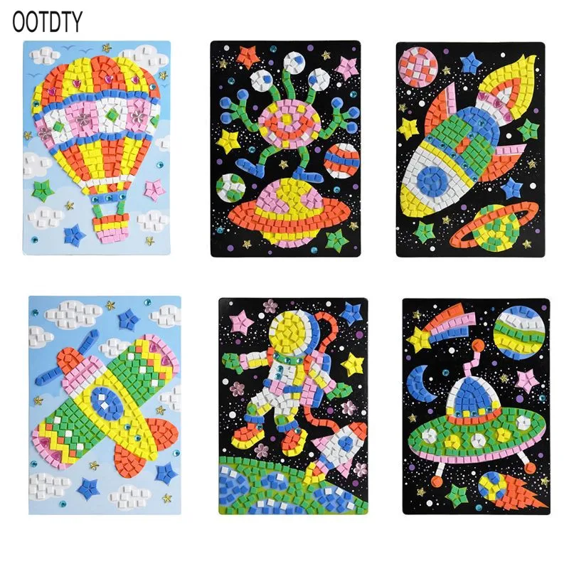 

OOTDTY Children Kids DIY 3D Mosaic Sticker Educational Toy Art Sticky Handmade Set