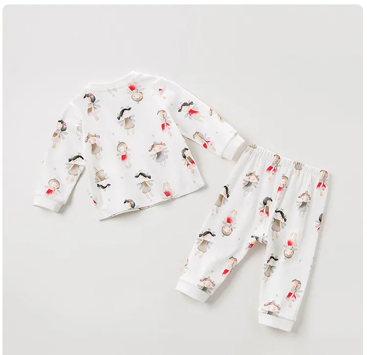 DB12186 dave bella/пижамный комплект для детей; Осенняя Домашняя одежда унисекс для малышей; одежда для сна с длинными рукавами и рисунком