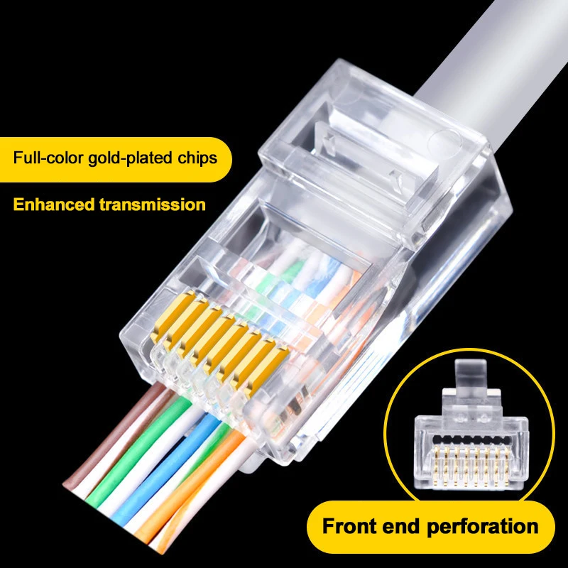 Фото Разъем Montions Rj45 Cat5e Cat6A, сетевой неэкранированный модульный разъем 8P8C для кабелей Ethernet №4