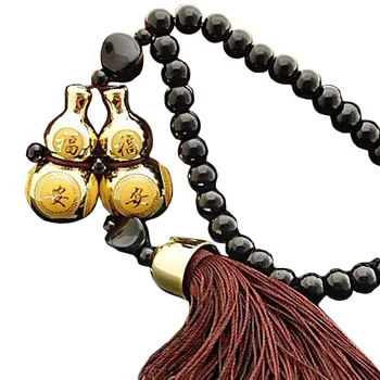 

New High Quality Car Double Gourd Beaded Tassel Rearview Mirror Pendant Decoration Car Decoration