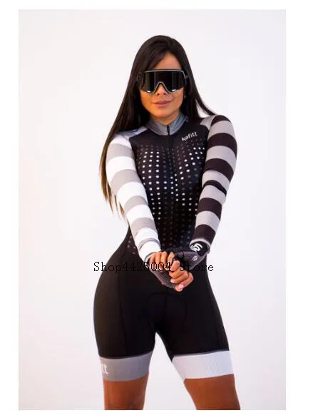 Kafitt long sleeve triathlon jumpsuit women clothes pro team cycling skinsuit bicycle bodysuits custom uniforme ciclismo - Цвет: as picture