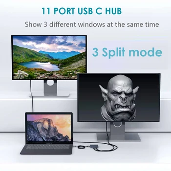 

Type c docking station Aluminum 11 in 1 to HDMI Card Reader RJ45 PD for Charger Audio MacBook Samsung Galaxy usb c Hub