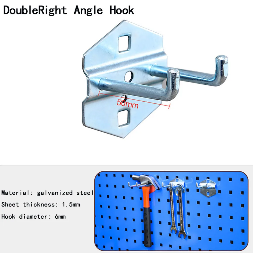 tool chest workbench 1pc Wall-Mounted Hole Board Hook Galvanized Steel Hardware Storage Rack Hanger Shelf Hook For Hanging Tools Organizer Waterproof heavy duty tool bag