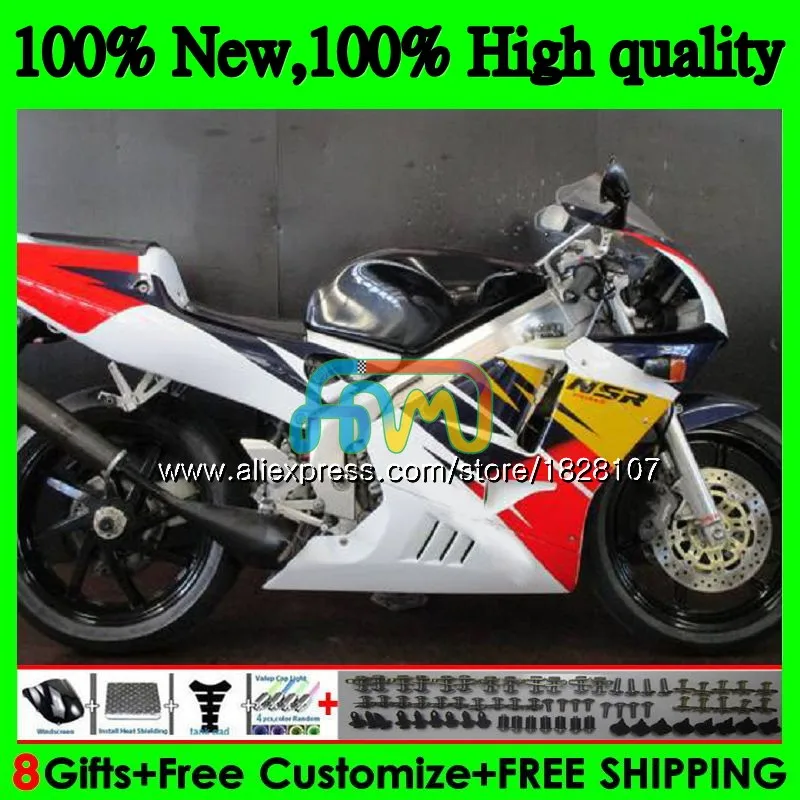 Корпус для HONDA NSR 250 R MC18 PGM2 СМП 250R NS250 желтого и белого цвета NSR250R 88 89 84BS. 72 MC16 NSR250 R RR NSR250RR 1988 1989 обтекатель - Цвет: No. 1