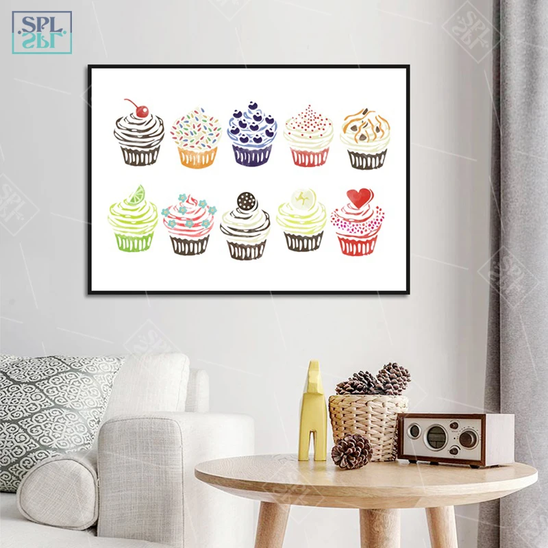 B807162（手绘水彩甜品冰淇淋元素素材 50×70）