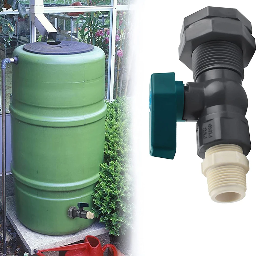 

Rain Barrel Diverter, Water Barrel Spigot Fittings Ball Valve, Garden Faucet Connector Set with Bulkhead Fitting Hose Adapter