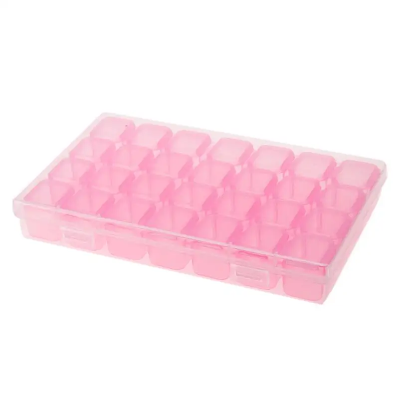 28 слотов пластиковая коробка для хранения дизайн ногтей Стразы для ювелирных изделий чехол для маникюра Инструменты прозрачные стразы органайзер для хранения - Цвет: 2