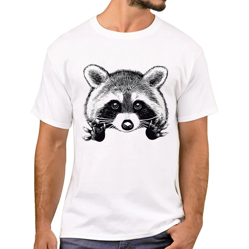 TEEHUB Ventes Chaudes Drôle Petit Raton Laveur Buddy Hommes T-Shirt Hipster Trash Panda Imprimé T-shirts Manches Courtes T-shirts Cool_voghion.com
