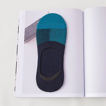 

Invisible Low Cut Business Boat One Size Adults Non Slip Cotton Blends Summer Breathable Men Socks