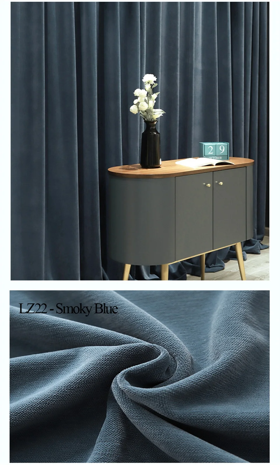 NORNE Modern Super Soft Luxury Velvet Solid Living Room Darkening Curtain for Bedroom Insulating Windows Panel Drapes Blinds