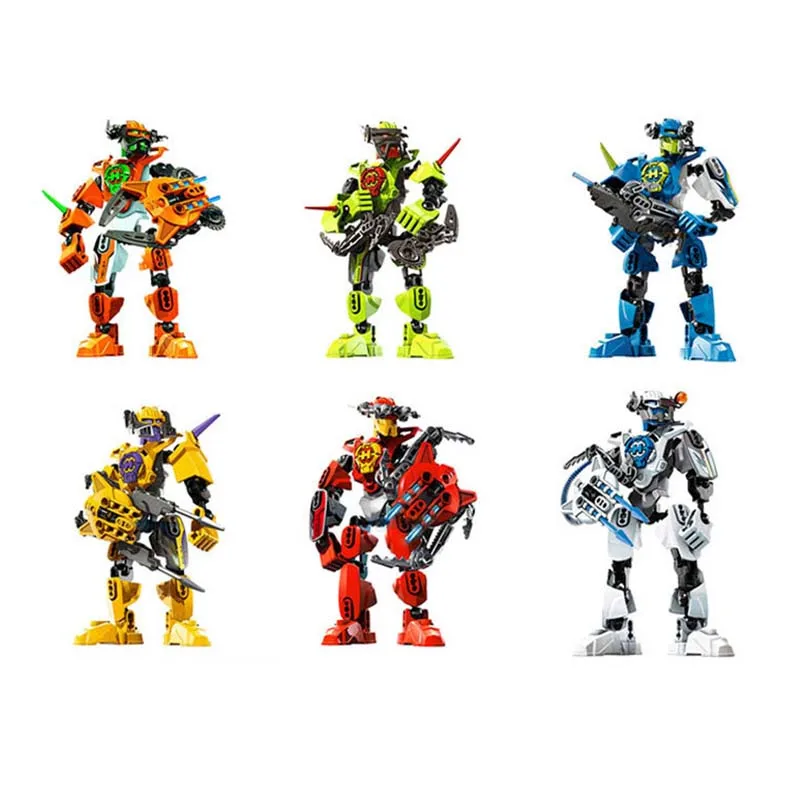 6 шт. Hero Factory Star Warrior Soldiers Bionicle Surge Evo Stringer фигурки роботов строительные блоки, совместимые с игрушками B768
