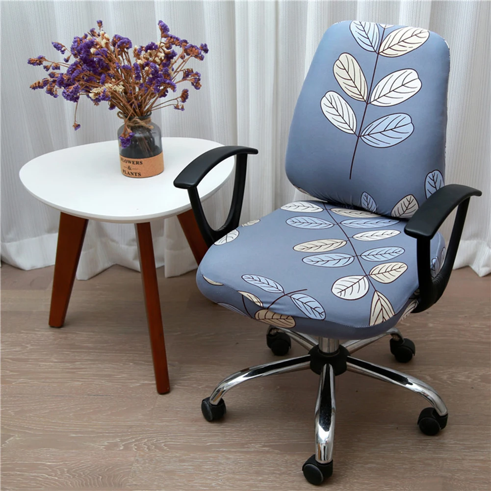 Printed Modern Spandex Computer Chair Cover 100%Cotton Elastic Fabric Office Split Chair Cover Easy Washable Removeable