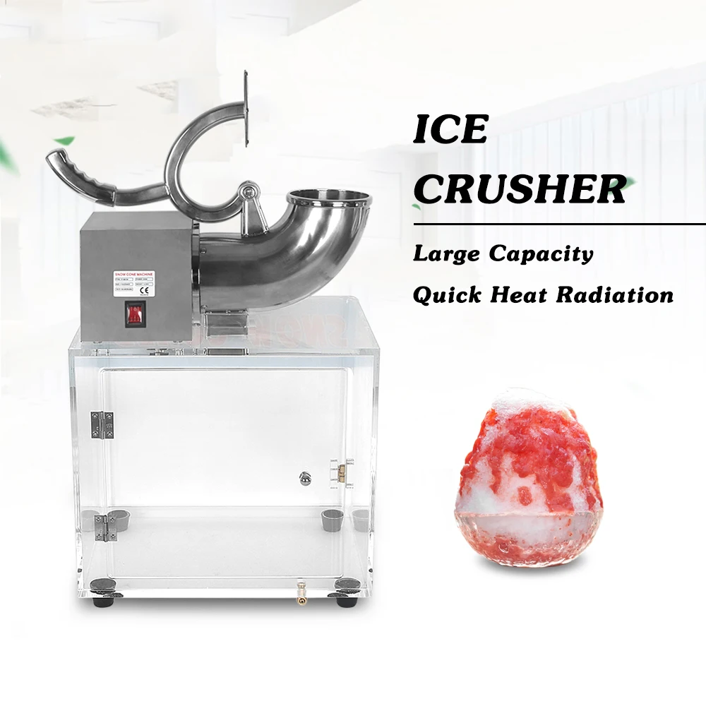 ITOP 200W Ice Crusher Shaver Machine Electric Snow Cone Maker Stainless Steel Blade Shaved Ice Machine 180kgs/h