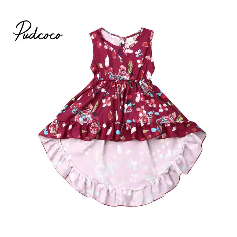 

1Pcs Princess Kids Girls Tail Dress Summer Baby Girl Sleeveless Floral Dress Party Toddler Flower Mermaid Dress 6 Months-4 Years
