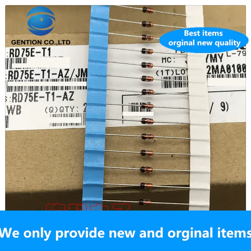 

30 шт. 100% Новый оригинальный RD75E-T1-AZ RD75E DO-35 оригинальный импортный WB регулятор диода 0,5 Вт 75 в 75B 1/2 Вт
