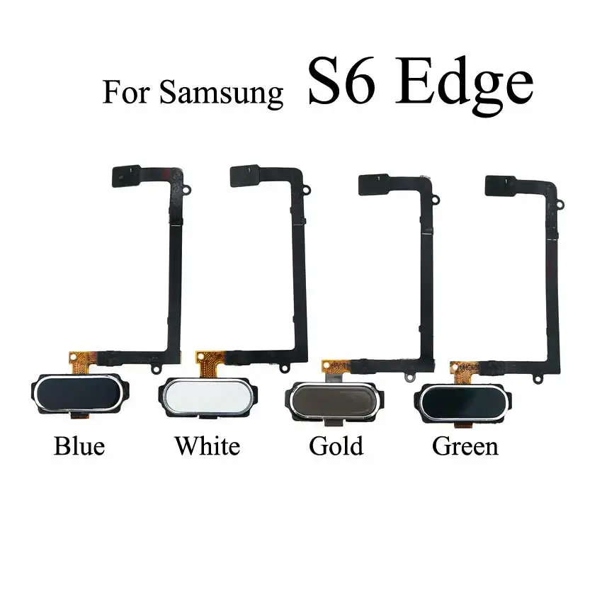 YuXi для samsung Galaxy S6 Edge Plus G920 G925 G928 датчик отпечатков пальцев кнопка домой шлейф Замена Белый Золотой синий