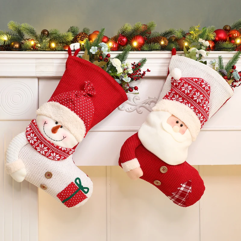 Natal meia grande natal presente sacos lareira decoração meias ano novo  doces titular decoração de natal|Enfeites p/ árvore de Natal| - AliExpress
