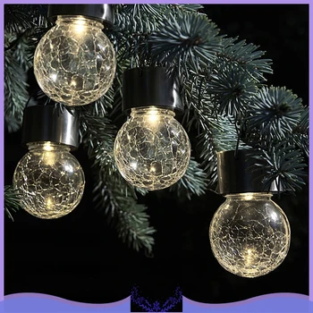 

Multi-Color Solar Lights Changing Cracked Glass Hanging Ball Lights Lamps Waterproof Outdoor Solar Lanterns Dropshipping