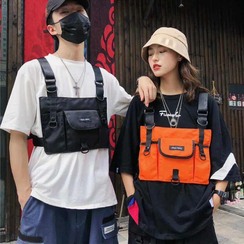 

Tactical Bag Fashion Multi-function Chest Bag Front Waist Bag Hip Hop Streetwear Cross Shoulder Bag Waterproof Backpack Unisex