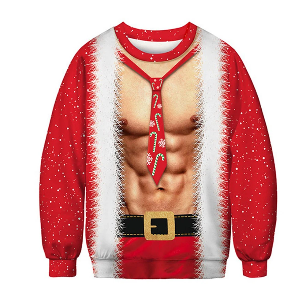 4 Men Women Pullover 3D Ugly Christmas Sweater Vacation Santa Elf Funny Christmas Pullover Unisex Jumper Autumn Winter Top Clothes - Цвет: 4