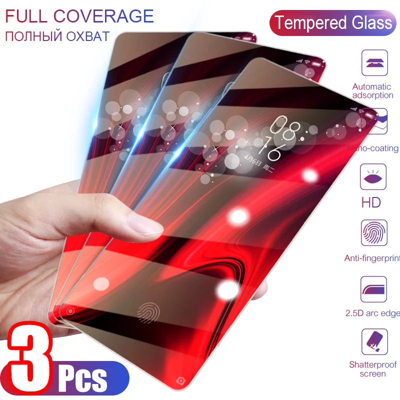 

3Pcs Tempered Glass for Xiaomi Mi 9T Pro 9 SE Safety Glass Screen Protector for Xiaomi Mi CC9 8 A1 A2 A3 Lite Pocophone F1 Glass