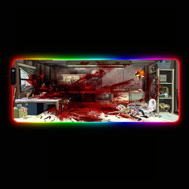 XGZ Rick and marty аниме игровой RGB геймер большой коврик для мыши светодиодный Подсветка USB клавиатура красочный настольный коврик для мыши ПК ноутбук Настольный