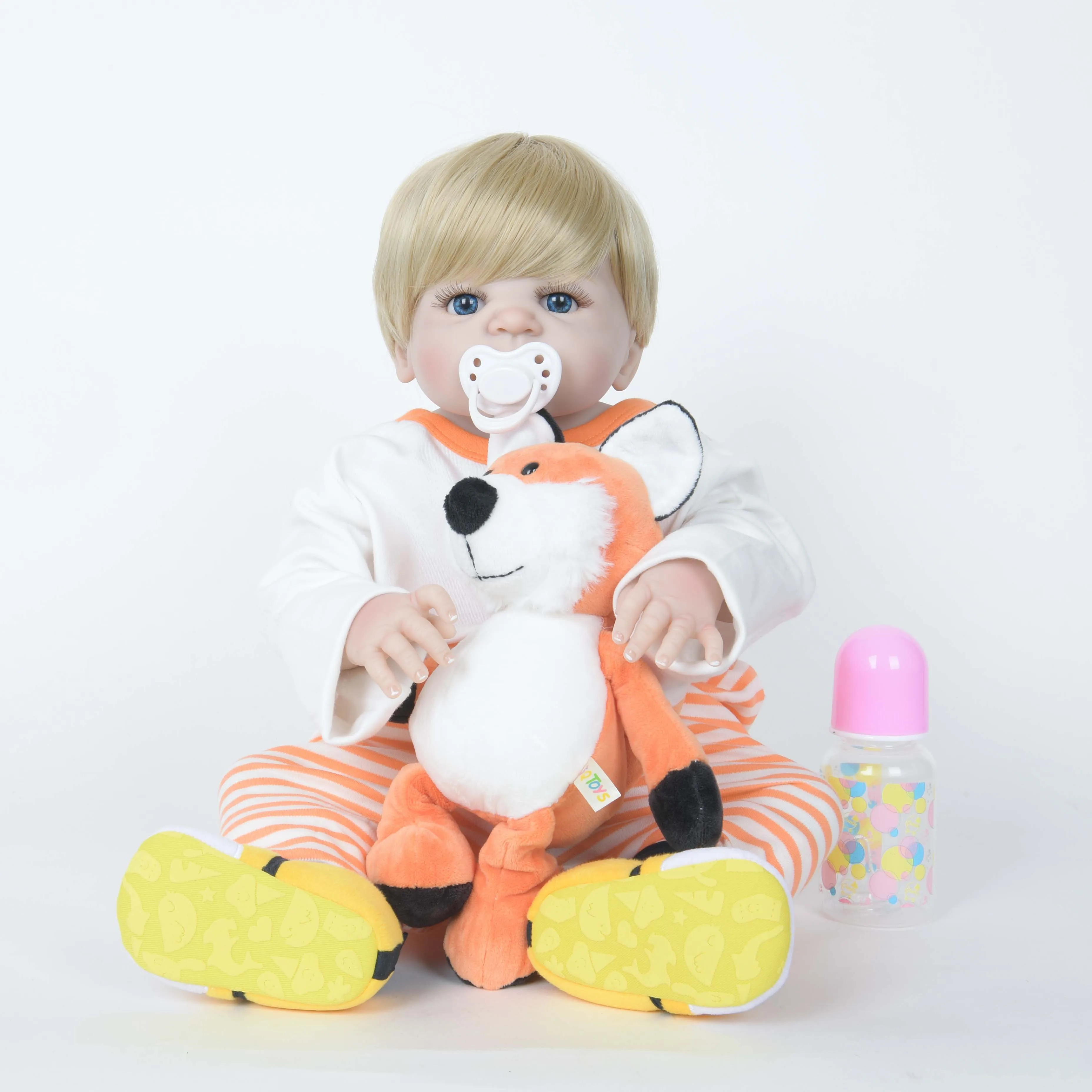 22 дюйма 55 см Bebe Reborn Baby Doll полный виниловые куклы Мягкие силиконовые реалистичные куклы новорожденных принцесс детские очаровательный реборн для игрушечный олень, детский приятель