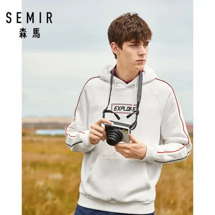 SEMIR, мужская толстовка с капюшоном, с принтом, с карманом-кенгуру, с длинным рукавом, в полоску, пуловер, с капюшоном, с резинкой на манжетах и подоле, зимний - Цвет: Ben Bai